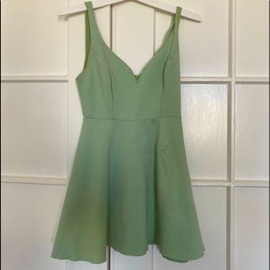 Green skater dress